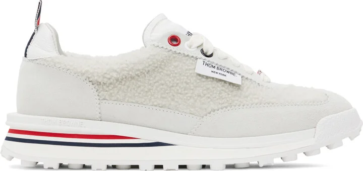 Thom Browne Off-White Shearling Tech Sneakers