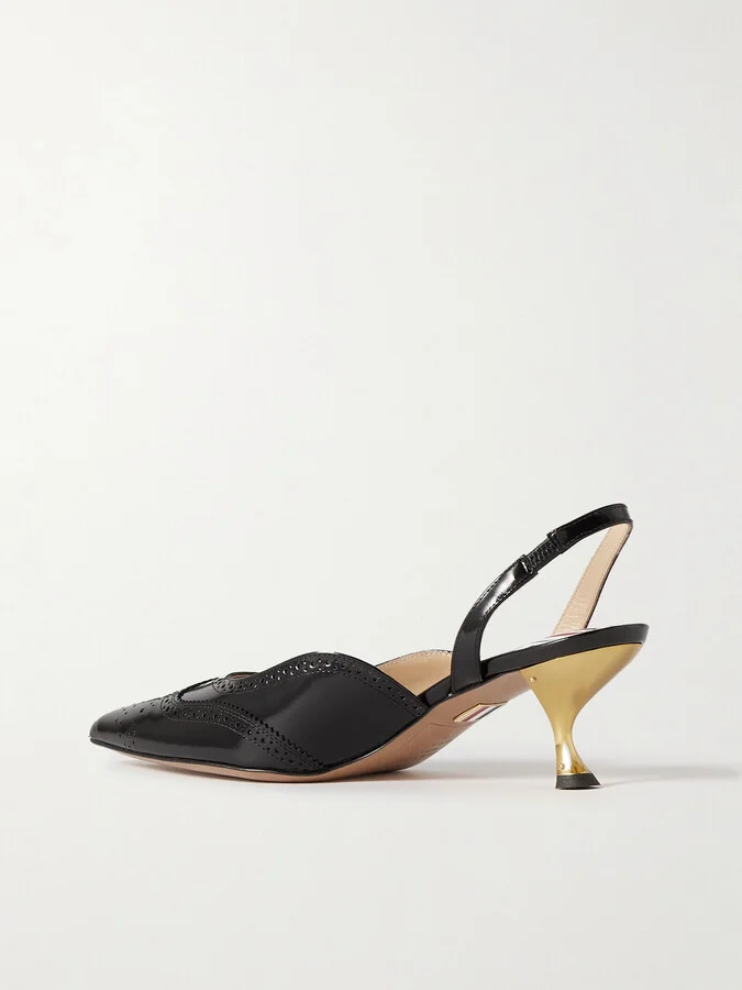 Thom Browne - Patent-leather Point-toe Slingback Pumps - Black - Image 3