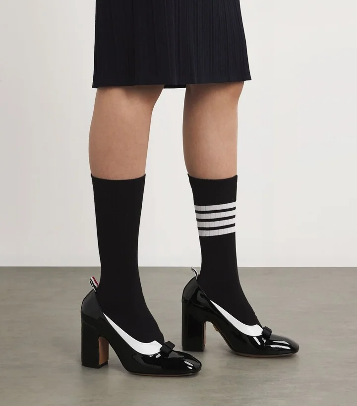 Thom Browne Patent Leather Vitellino Bow-Detail Courts - Image 2
