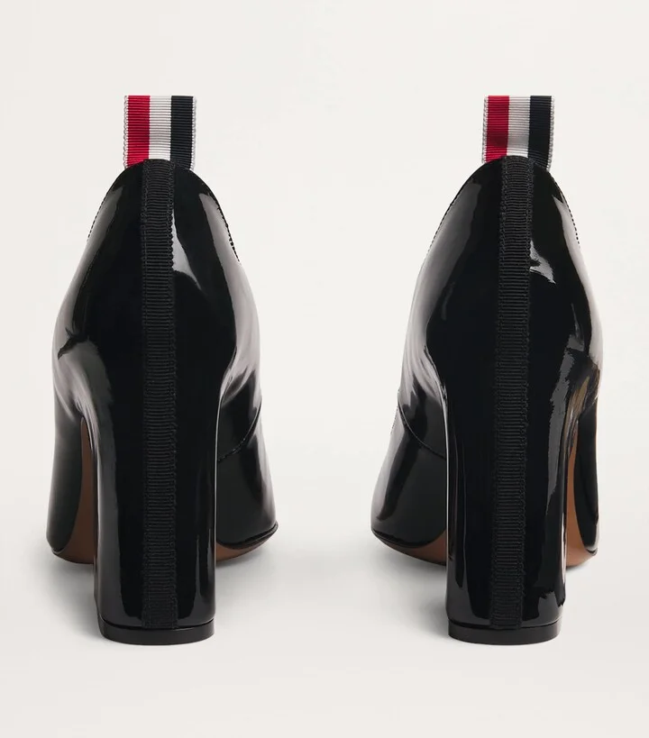 Thom Browne Patent Leather Vitellino Bow-Detail Courts - Image 4