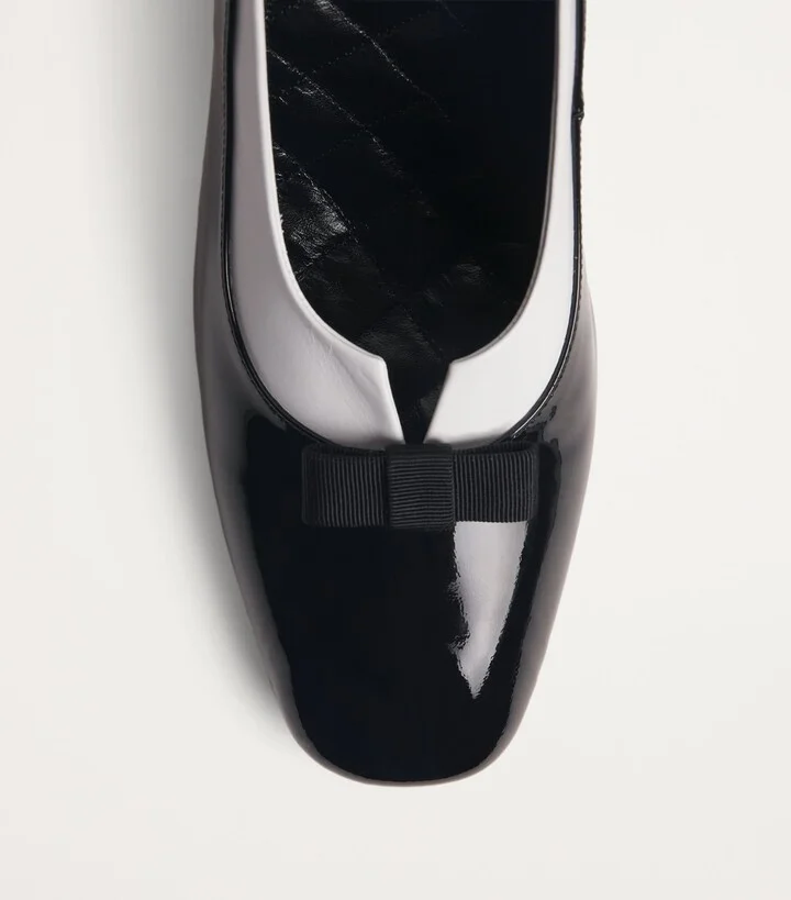 Thom Browne Patent Leather Vitellino Bow-Detail Courts - Image 5