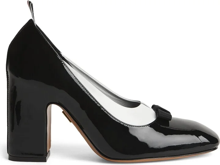 Thom Browne Patent Leather Vitellino Bow-Detail Courts