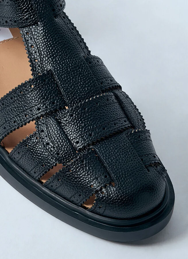 Thom Browne Pebble Grain Fisherman Sandals - Man Sandals Black Us - 08 - Image 3