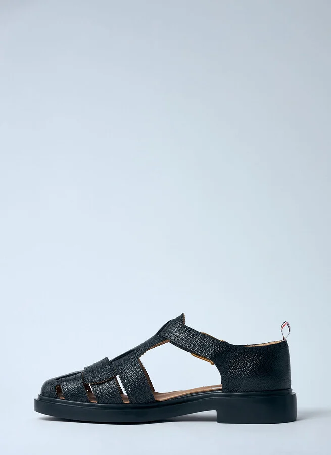 Thom Browne Pebble Grain Fisherman Sandals - Man Sandals Black Us - 08 - Image 4