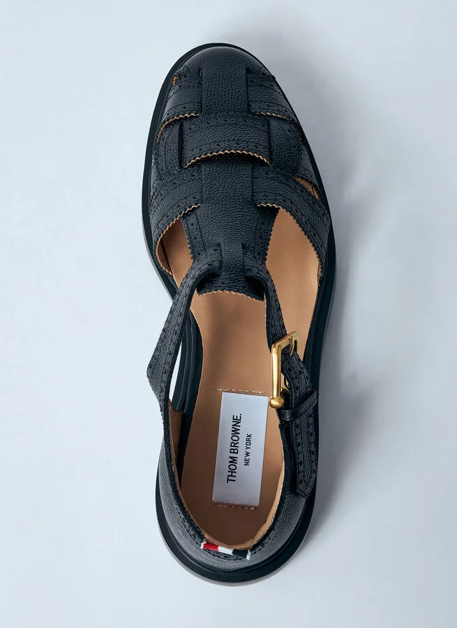 Thom Browne Pebble Grain Fisherman Sandals - Man Sandals Black Us - 08 - Image 6