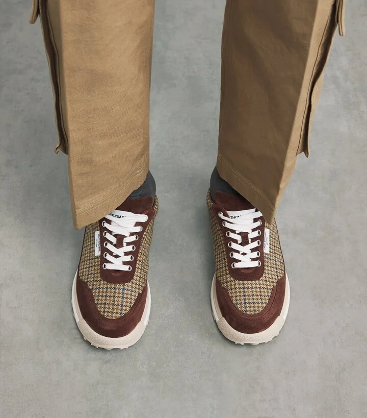 Thom Browne Suede Check Alumni Sneakers - Image 2