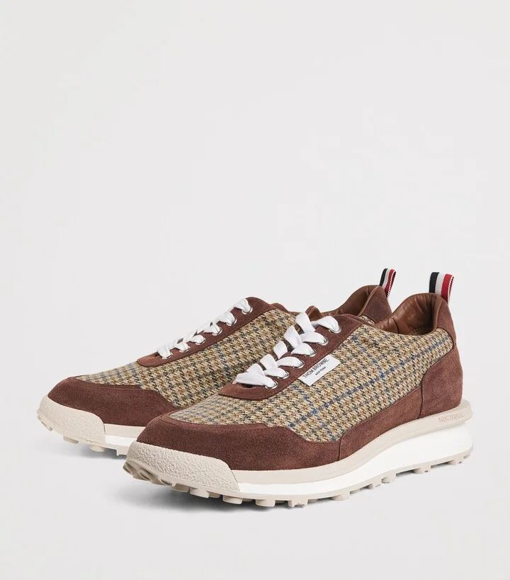 Thom Browne Suede Check Alumni Sneakers - Image 3