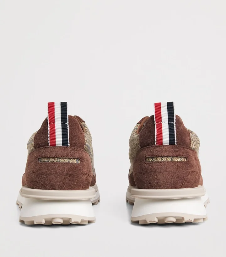 Thom Browne Suede Check Alumni Sneakers - Image 4