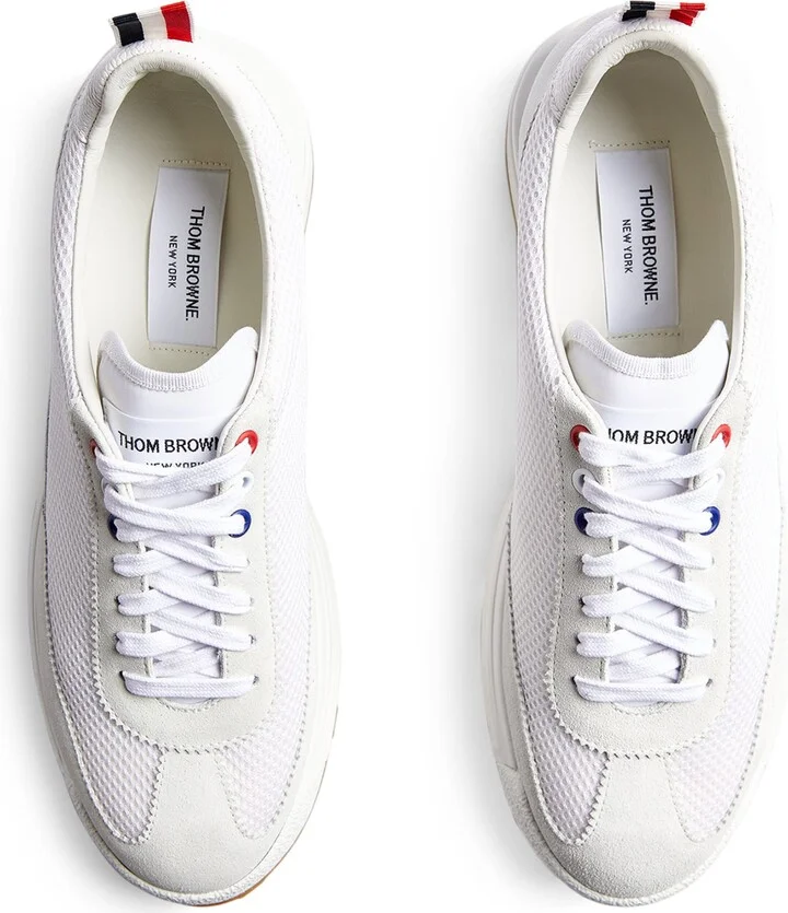 Thom Browne Suede-Trim Technical Tricolour Sneakers - Image 2
