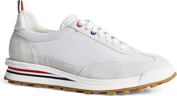 Thom Browne Suede-Trim Technical Tricolour Sneakers - Image 4