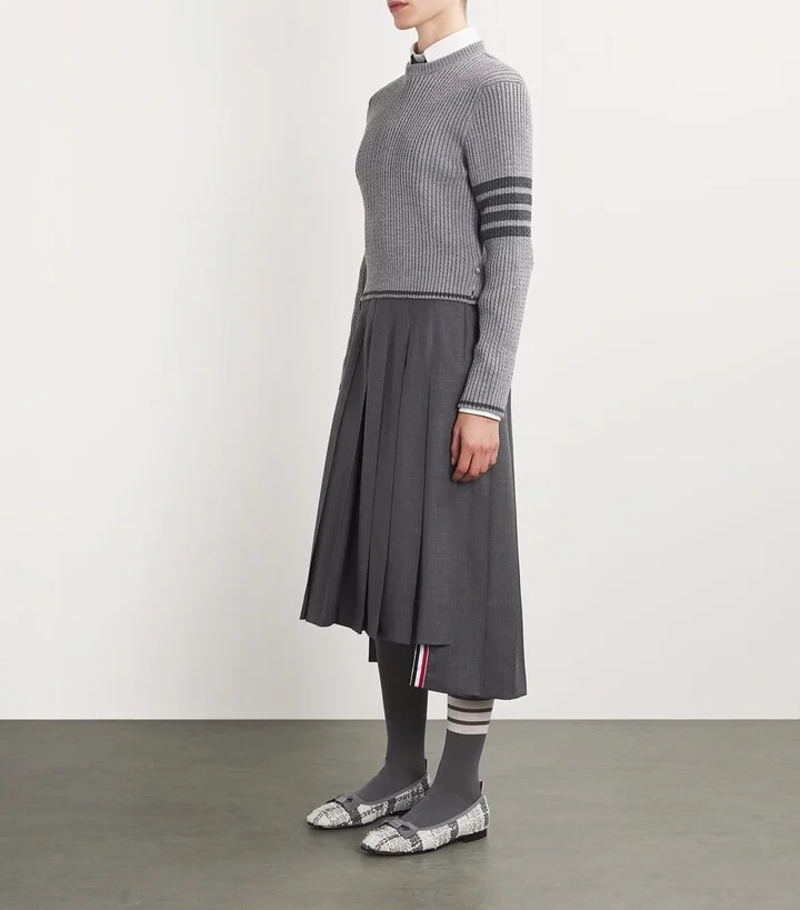 Thom Browne Tweed Tartan Ballerina Flats - Image 2