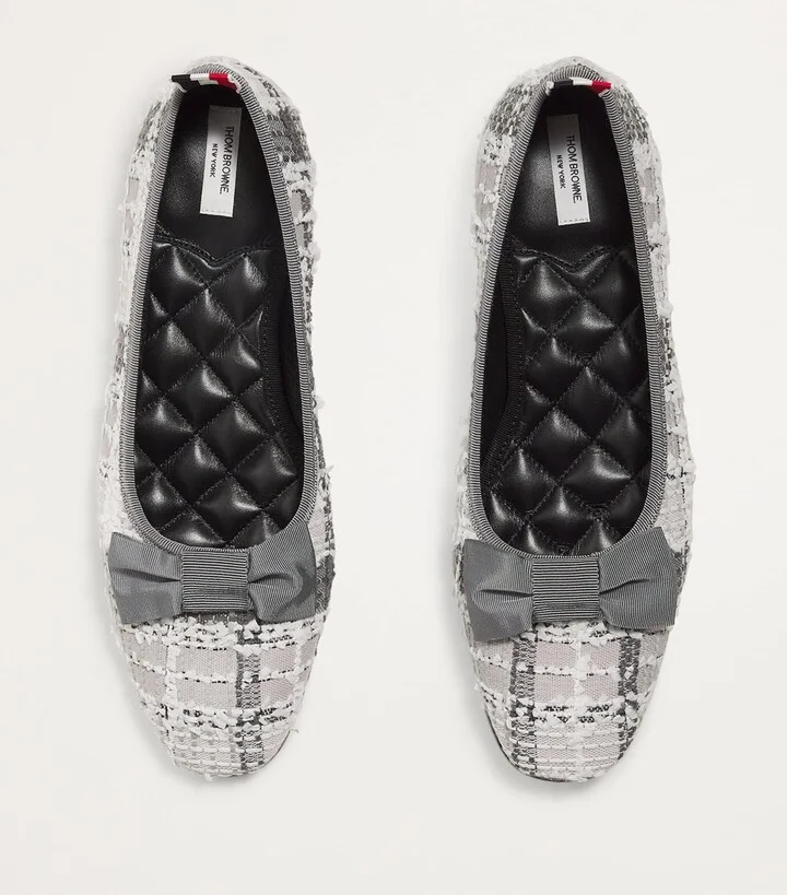 Thom Browne Tweed Tartan Ballerina Flats - Image 3