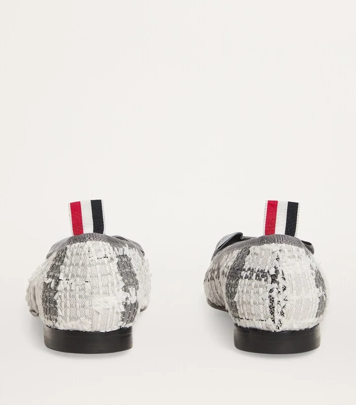 Thom Browne Tweed Tartan Ballerina Flats - Image 4