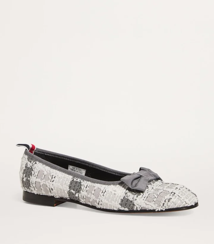 Thom Browne Tweed Tartan Ballerina Flats - Image 5