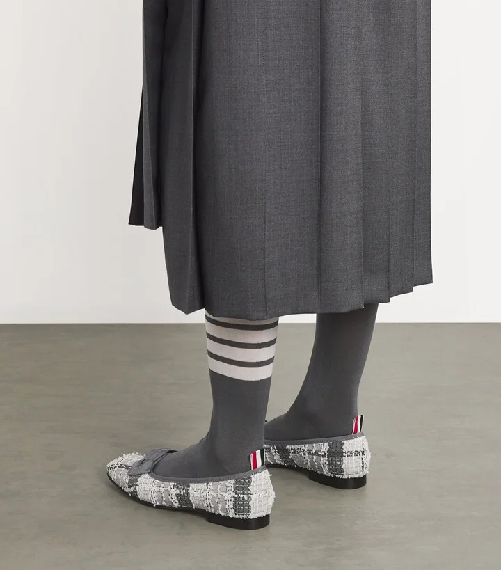 Thom Browne Tweed Tartan Ballerina Flats - Image 6