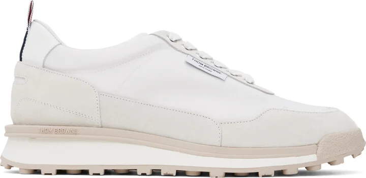 Thom Browne White Eco Nylon Alumni Sneakers