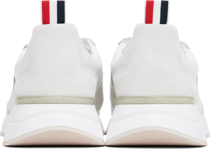 Thom Browne White & Gray Sprinter Sneakers - Image 2