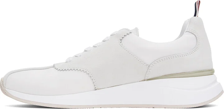 Thom Browne White & Gray Sprinter Sneakers - Image 3
