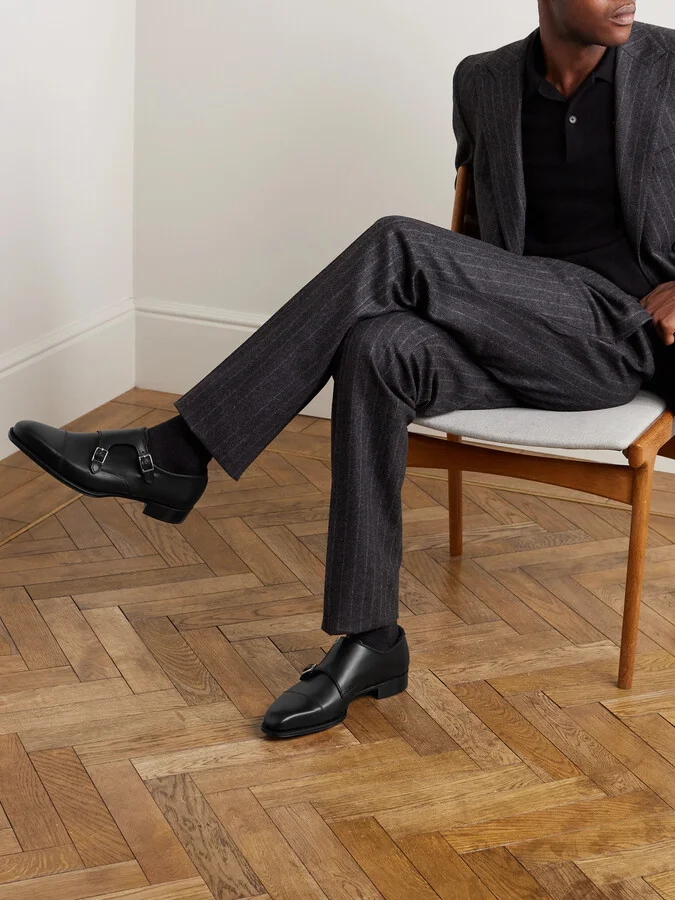 Thomas Cap-Toe Leather Monk-Strap Shoes - Image 2