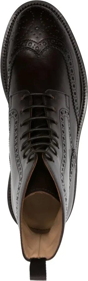 Thomas perforated-detailing leather boots - Image 4
