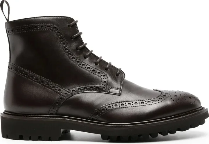 Thomas perforated-detailing leather boots