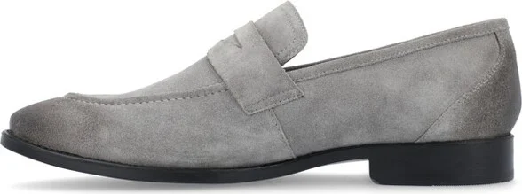 Thomas & Vine Bishop Medium and Wide Width Apron Toe Penny Loafer Grey - Image 2