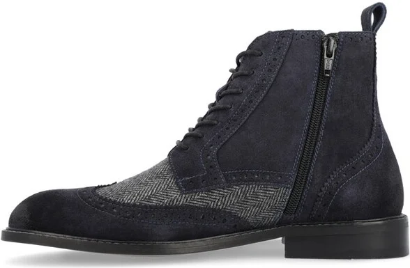 Thomas & Vine Medium and Wide Width Mens Jarett Lace-up Wingtip Ankle Boot, Navy - Image 2