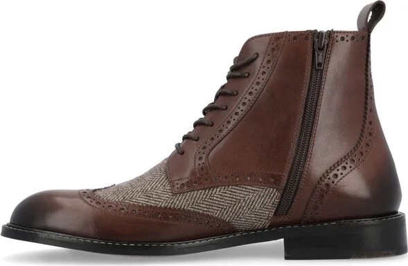 Thomas & Vine Medium and Wide Width Mens Jarett Lace-up Wingtip Ankle Boot, Navy - Image 3