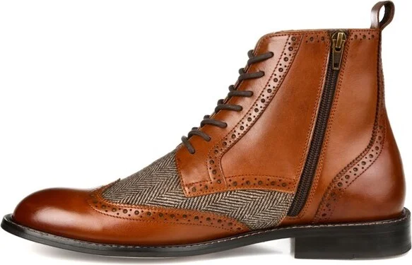 Thomas & Vine Medium and Wide Width Mens Jarett Lace-up Wingtip Ankle Boot, Navy - Image 4