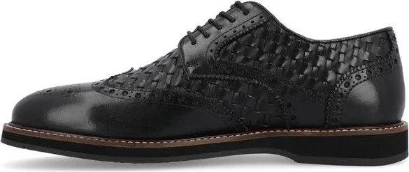 Thomas & Vine Medium and Wide Width Mens Radcliff Lace-up Woven Wingtip Derby, Midnight - Image 2