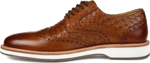 Thomas & Vine Medium and Wide Width Mens Radcliff Lace-up Woven Wingtip Derby, Midnight - Image 4