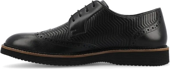 Thomas & Vine Mens Baxter Wingtip Lace-up Derby, Cognac - Image 3