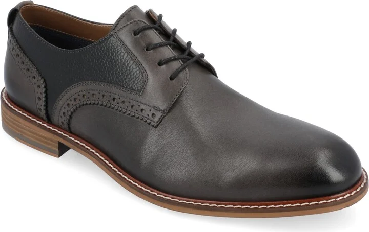 Thomas & Vine Men's Clayton Plain Toe Brogue Derby Shoe