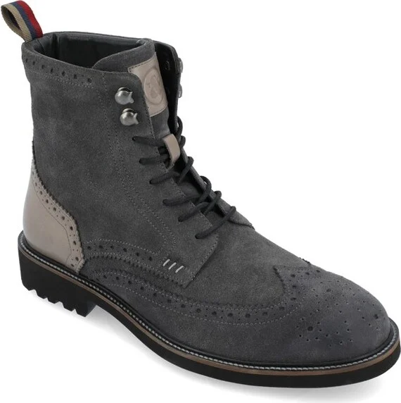 Thomas & Vine Welch Wingtip Ankle Boot Charcoal