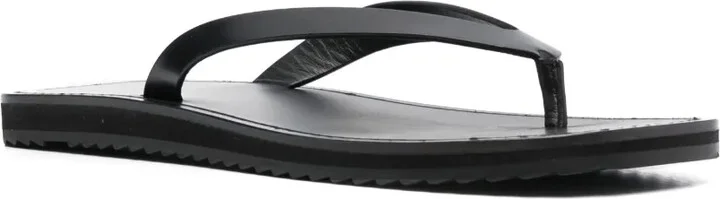 Thong-Strap Leather Flip Flops - Image 2