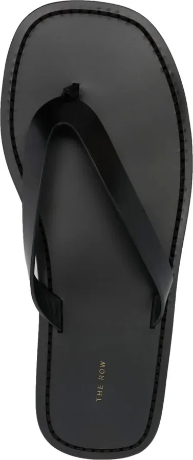 Thong-Strap Leather Flip Flops - Image 4