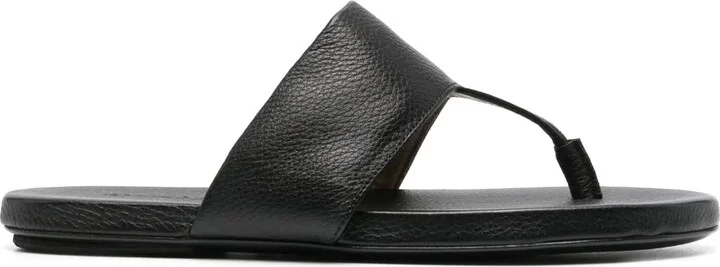 Thong-Strap Leather Sandals