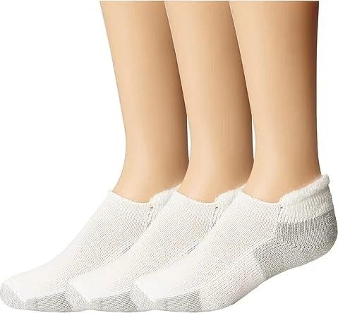 Thorlos Running Rolltop 3-Pair Pack No Show Socks Shoes White/Platinum : MD (Men's Shoe 5.5-8.5 - Women's Shoe 6.5-10), Acrylic/Mesh/Nylon