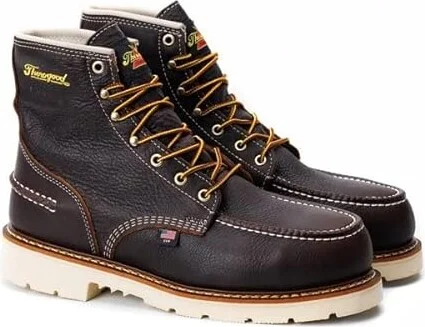 Thorogood 1957 Series 6” Waterproof Steel Toe Work Boots for Men - Full-Grain Leather with Moc Toe