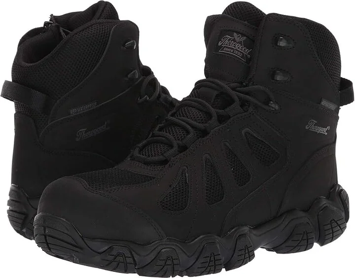 Thorogood 6 Crosstrex Side Zip Waterproof Comp Toe Men's Boots Black : 4 D - Medium, Textile/Leather