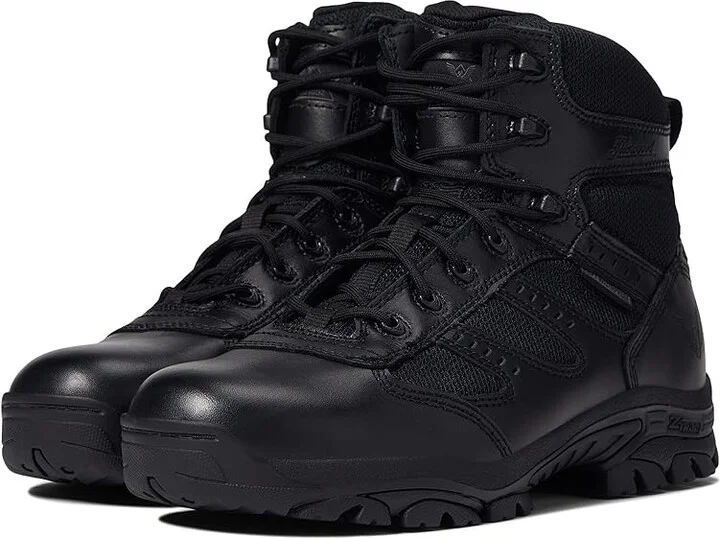 Thorogood 6 Plain Toe Waterproof Men's Shoes Black : 4 D - Medium, Leather/Textile