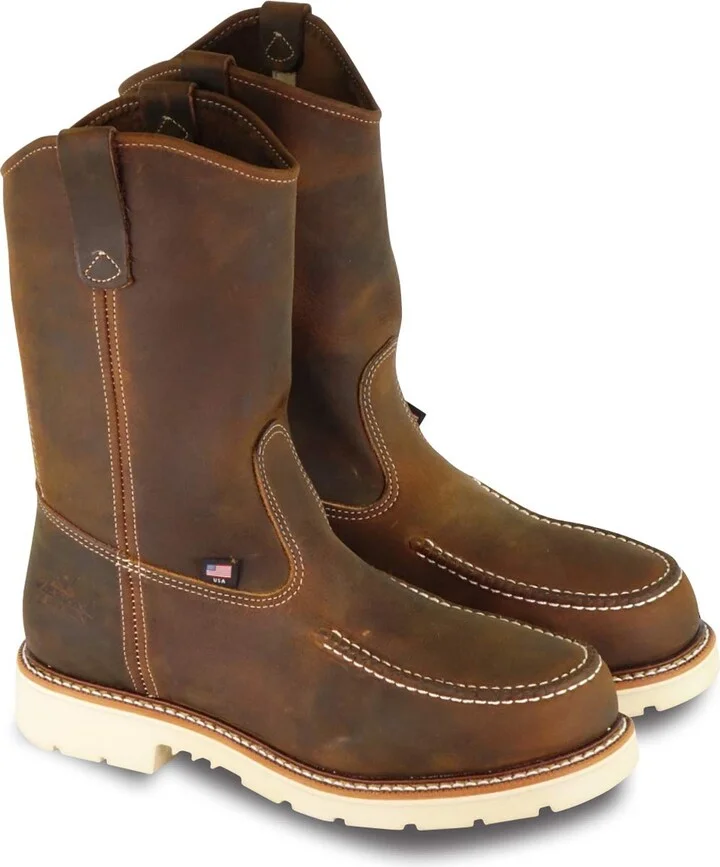 Thorogood American Heritage 11” Steel Toe Wellington Boots for Men - Premium Full-Grain Leather with Slip-Resistant Heel Outsole and Comfort Insole; EH Rated