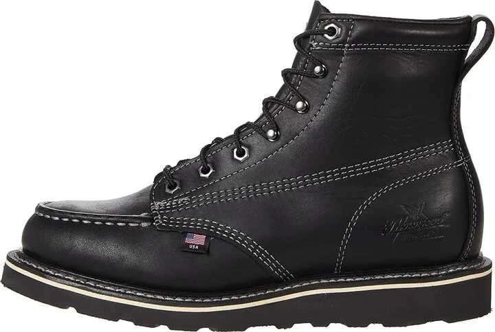 Thorogood American Heritage Midnight Series 6 Moc Toe Men's Shoes Black : 8.5 D - Medium, Leather - Image 6