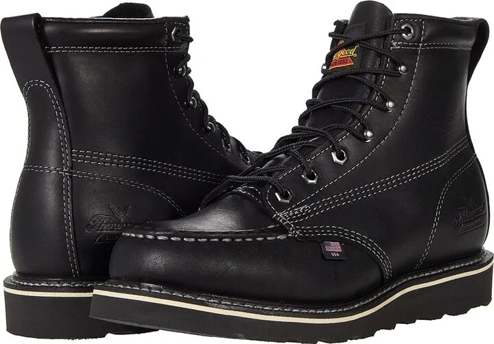 Thorogood American Heritage Midnight Series 6 Moc Toe Men's Shoes Black : 8.5 D - Medium, Leather