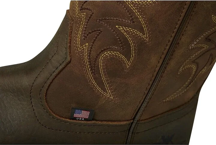 Thorogood American Heritage Square Toe Wellington Men's Shoes Crazy Horse Upper/Pebble Brown Bottom : 15 D - Medium - Image 6