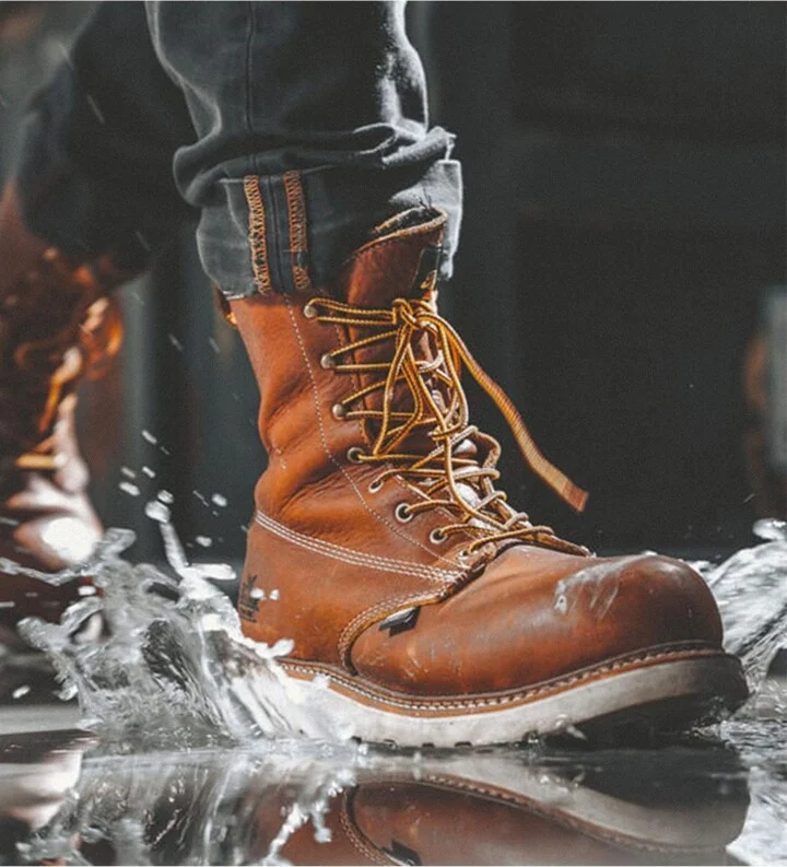 Thorogood American Heritage Waterproof 8" Tobacco Safety Toe Work Boots for Men - Image 5