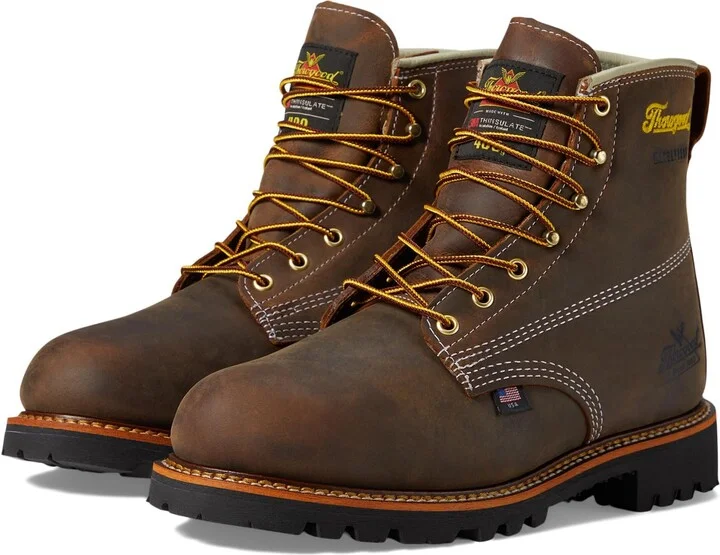 Thorogood American Legacy 6” Leather Waterproof Insulated Work Shoes for Men with Composite Shank Non-Safety Toe Oil and Slip-Resistant Outsole