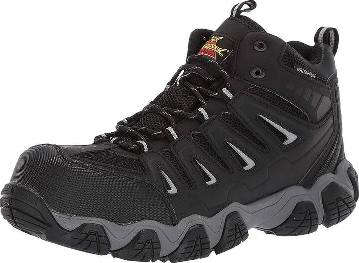 Thorogood Crosstrex Mid Waterproof Comp Toe Men's Boots Black/Grey : 5 D - Medium, Textile/Leather - Image 2