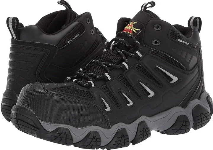Thorogood Crosstrex Mid Waterproof Comp Toe Men's Boots Black/Grey : 5 D - Medium, Textile/Leather