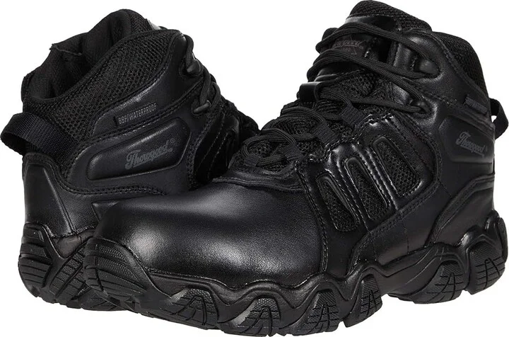 Thorogood Crosstrex Side Zip Mid Waterproof Comp Toe Polished Men's Shoes Black : 10 D - Medium, Textile/Leather